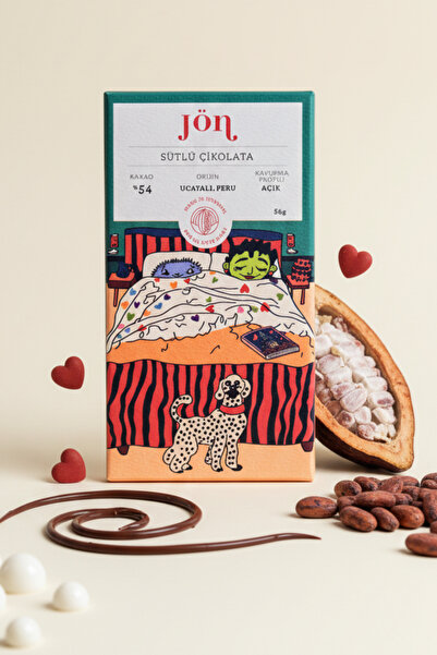 jön Sevgililer Günü Özel Premium Sütlü Çikolata, %54 Kakao, Peru, Açık Kavurm...