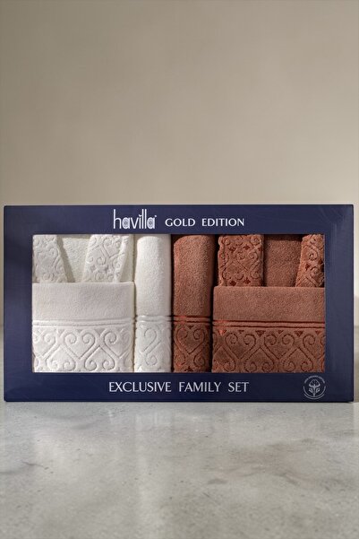 AYHANHOME طقم روب حمام فاخر مخمل قماش جاكار مكون من 6 قطع مع صندوق