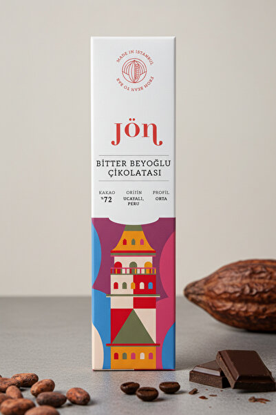 jön Bitter Beyoğlu Çikolatası, %72 Kakao, Orta Kavurma, 44 gr