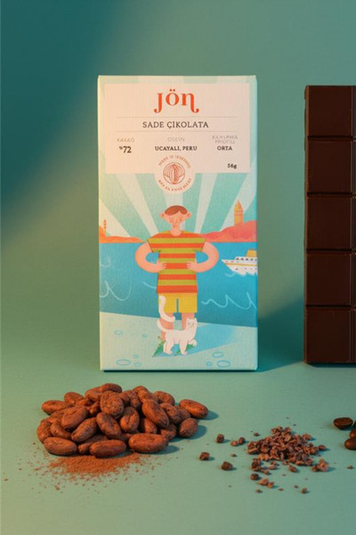 jön Bitter Premium Çikolata, %72 Kakao, Peru, Orta Kavurma, 56 gr