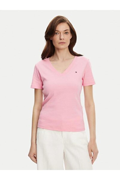 Tommy Hilfiger SLIM FIT V - NECK ORGANIC COTTON T-SHIRT