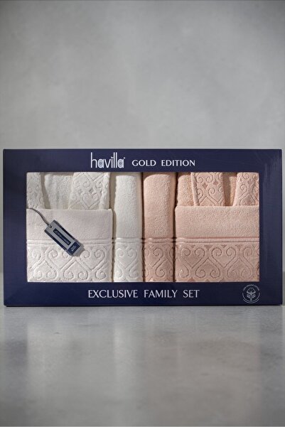 AYHANHOME طقم روب حمام فاخر مخمل قماش جاكار مكون من 6 قطع مع صندوق