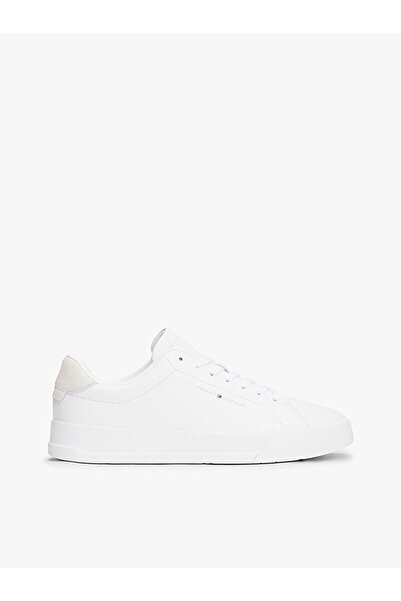Tommy Hilfiger TH COURT LTH DETAIL ESS Erkek Beyaz Sneaker FM0FM05367YBS