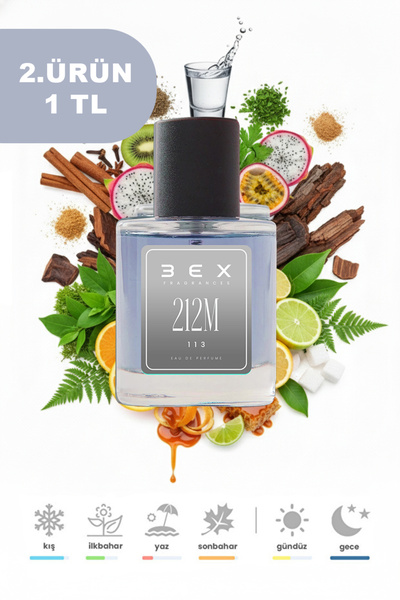 3ex 113 - 212m - 212 Vip Men 50ml Erkek Parfüm 113, One Size