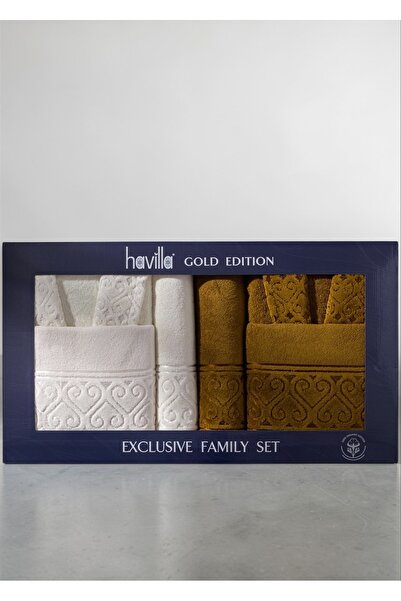 AYHANHOME طقم روب حمام فاخر مخمل قماش جاكار مكون من 6 قطع مع صندوق