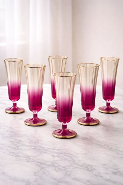 YzHome طقم مكون من 6 فلوت زجاجي للقهوة وكوب ماء سعة 150 مل