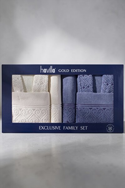 AYHANHOME طقم روب حمام فاخر مخمل قماش جاكار مكون من 6 قطع مع صندوق