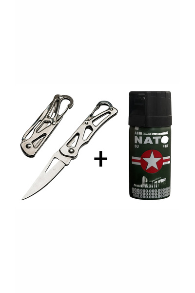 HAKİ Mini Boy Paslanmaz Çelik Cep Çakısı ve Bib.er Gaz 40ml