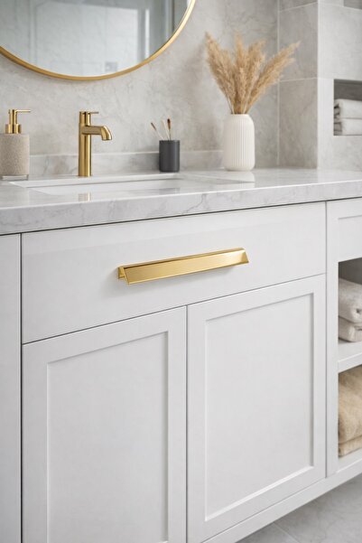 Höger Alüminyum Mobilya Kulpu Gün Kulp 22,4cm Gold
