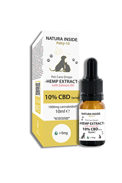 NATURA INSIDE Λάδι CBD για Κατοικίδια – 90% Λάδι Σολομού & 10% CBD, Σειρά Pet...