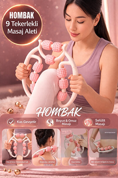 Hombak Kas Gevşetici Masaj Aleti 9 Tekerlekli Ayarlanabilir Lenf Drenaj Rulos...