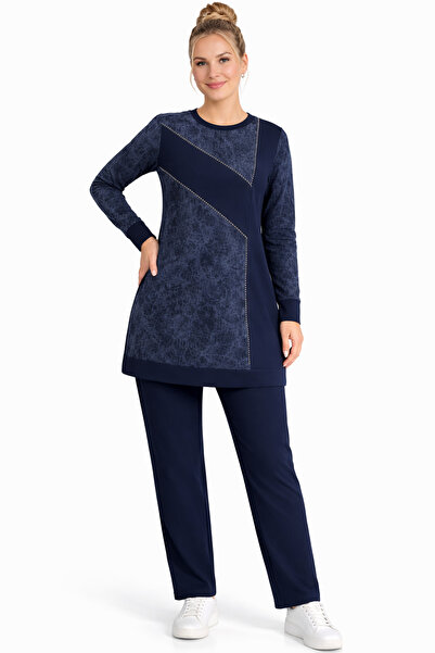 Mutlu City Women's mid-age combed cotton tunic and pants set 30594