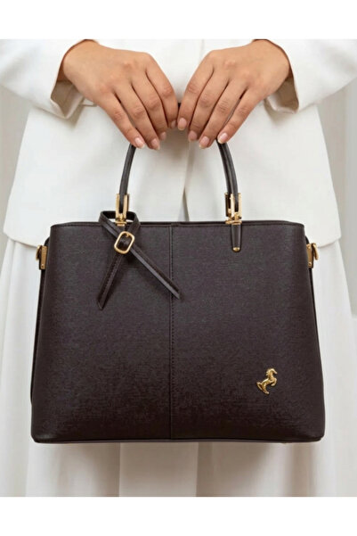 Çanta Trend Τσάντα ώμου & χειρός Miami Polo Black Shiny 3 τμημάτων με μακρύ λ...