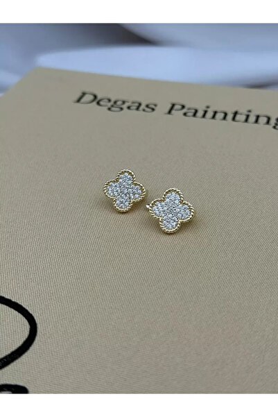 Luseda Non-Tarnish Vip Zircon Stone Flower Figured Women's Earrings