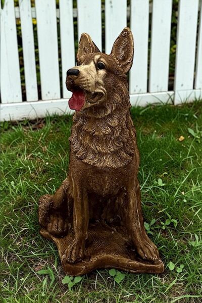 libre design Dekoratif 55 cm Büyük Boy Kahverengi Kurt Köpek Ev Balkon Bahçe ...