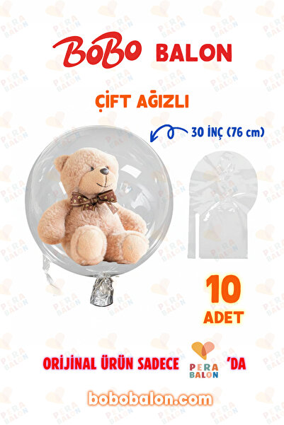 Blur Home BOBO Balon Çift Ağızlı 30 İnç (76 cm) Dev Şeffaf Esnek (10'lu Paket...