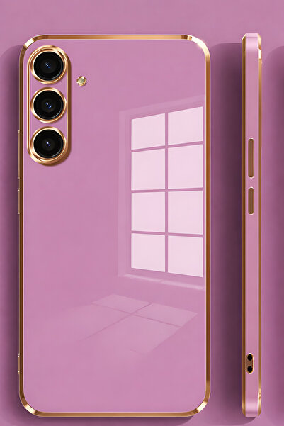 Ceponya حافظة جالاكسي A14 مصنوعة من السيليكون بتصميم حافة ذهبية مع حماية للكا...