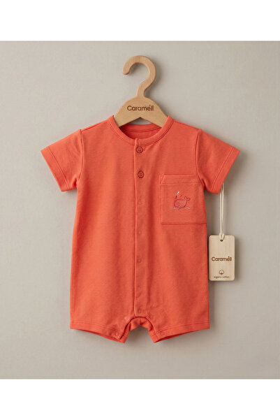 Caramell 100% Cotton Baby Boy Jumpsuit Color - Pomegranate Summer Jumpsuit