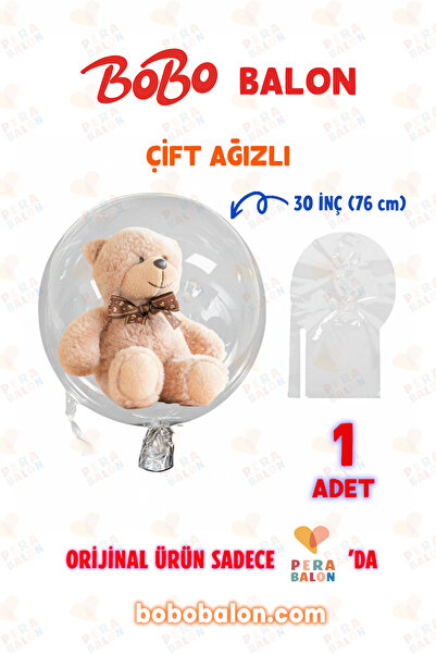 Blur Home BOBO Balon Çift Ağızlı 30 İnç (76 cm) Dev Şeffaf Esnek - Pera Balon