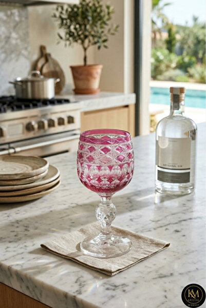 Kristal Market كأس كريستال مصنوع يدويًا بنمط هافن