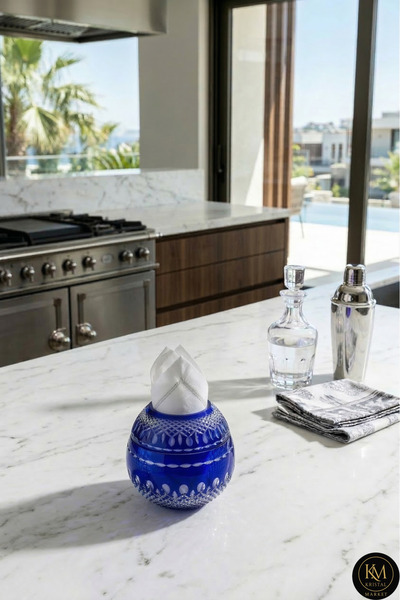 Kristal Market حامل شموع كبير مصنوع يدويًا من الكريستال على شكل عنقود عنب مع ...