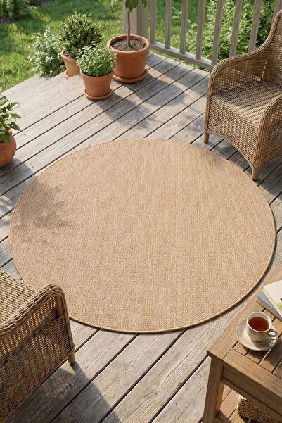 dekozer Yuvarlak Sisaletta Jüt Görünümlü Sisal Modern Kilim|Tozumaz, Robot Sü...