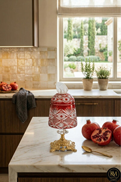 Kristal Market Avangart Vizyon Model Mercury Large Napkin Holder Candle Holder