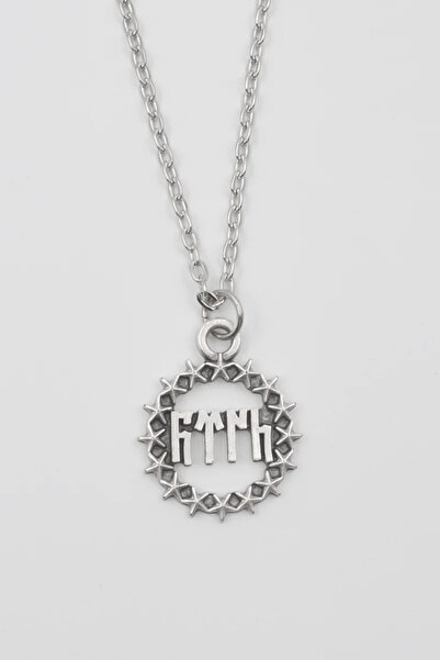 ıdr Göktürkçe Türk Yazılı ve Yıldızlı Kolye - Düz Ezme İthal Zincirli Unisex ...