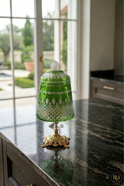 Kristal Market El İşçiliği Royal Lüks Büyük Peçetelik Mumluk