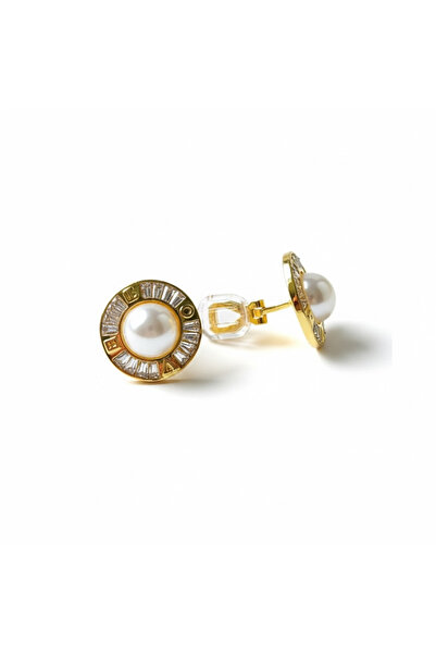 1PARÇAMAVİ Love Pearl Button Model Clip-On Non-Tarnish Women's Earrings