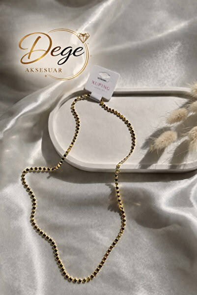 DEGE Xuping çelik ezme pul zincir/ 14 ayar altın rengindedir,