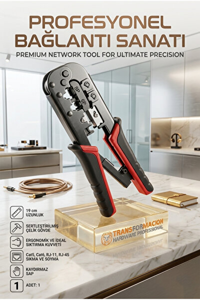 MasterCare Cat5 Cat6 Rj-11 Rj-45 Kablo Sıkma Ve Soyma Pensesi 715291