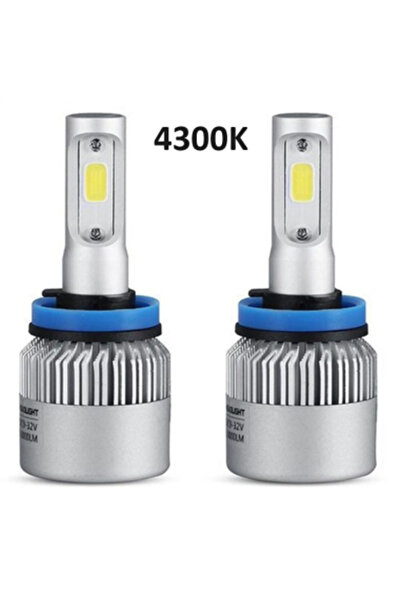 Xenon Bright Set de 2 LED-uri H8 COB Canbus, 4300k, putere 72W, luminozitate ...
