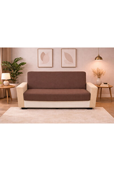 Akbal Home 3'lü Koltuk Örtüsü Klasik Kolsuz Balpetek Kumaş Lastikli Likralı F...