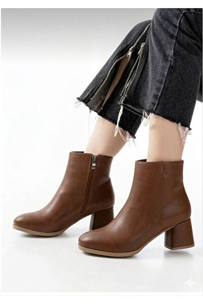 İZCE MODA Tan Μπότες με τακούνι - Skin