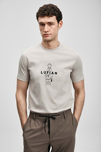 Lufian 111020307 Ανδρικό μπλουζάκι Sımbad Modern Graphic T-Shirt ΜΠΕΖ