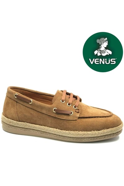 Venüs Viritans Genuine Leather Orthopedic Oxford Women's Classic Shoes Taba