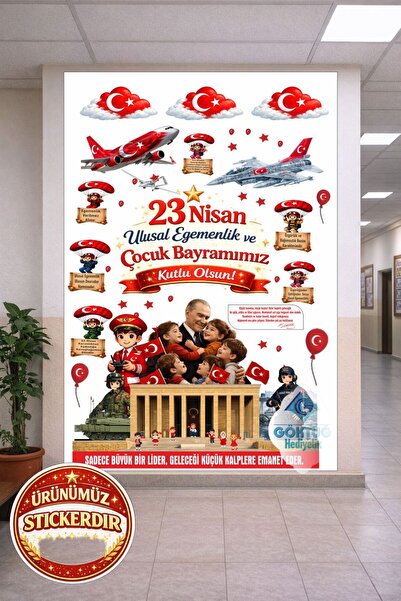 Göktuğ Hediyelik 23 Nisan Çocuk Bayramı Atatürk Temalı Eğlenceli Okul Süsleme...