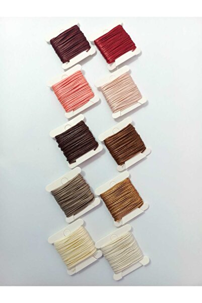 Eskişehir hobi sanat 3 μέτρα 10 χρώματα κερωμένο σχοινί (σύνολο 30 μέτρα)