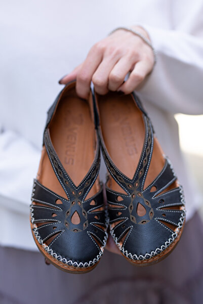 Venüs 25190245y Kadın Hakiki Deri Anatomik Taban El Saraç Dikişli Yazlık Ayak...