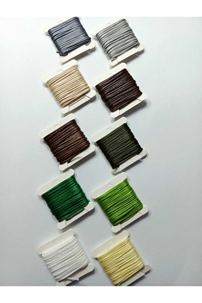 Eskişehir hobi sanat 3 μέτρα 10 χρώματα 1 mm κερωμένο σχοινί (ΣΥΝΟΛΟ 30 ΜΕΤΡΑ...