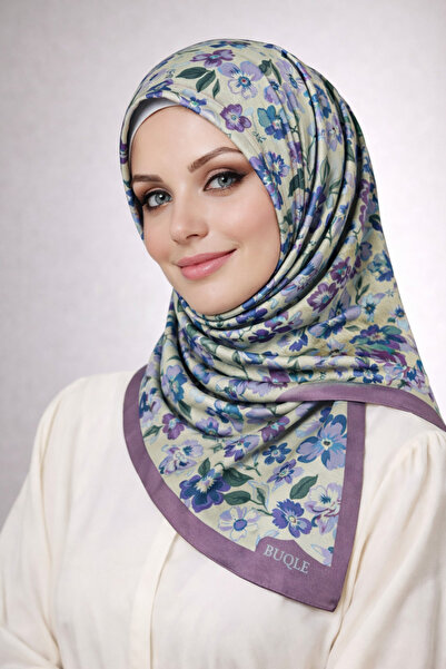 mim eşarp Eșarfă din satin cu model floral Buqle Jan Jan - 100x100 cm