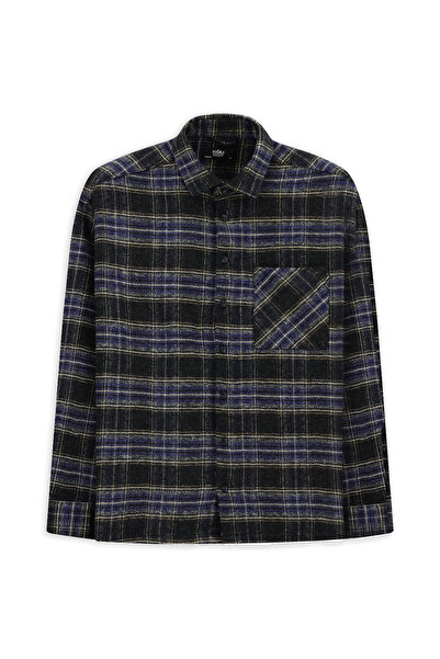 Kiğılı Long Sleeve Oversized Extra Comfortable Cut Pocketed Plaid Cotton Lumb...