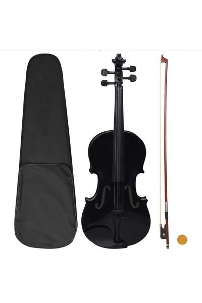 Concept Set complet vioară cu arcuș și suport bărbie, negru 4/4