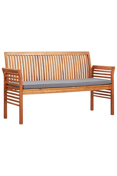 Concept Bancă grădină cu 3 locuri & pernă, 150 cm, lemn masiv acacia