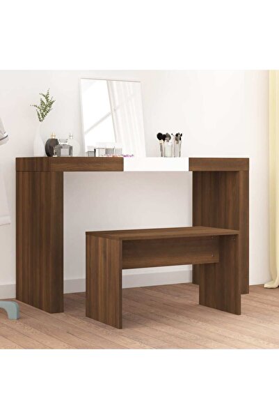 Concept Taburet de toaletă, stejar maro, 70x35x45 cm, lemn prelucrat