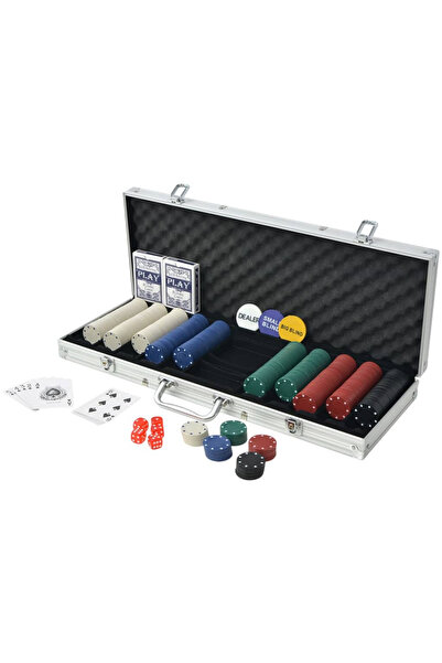 Concept Set de poker cu 500 de jetoane din aluminiu