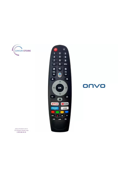 Herz Onvo İle Uyumlu Google Tv Kumanda-Mikrofonlu