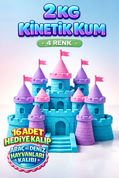 HEROES 4 Farklı Renk Kinetik Kum 2 Kg - Akışkan Eğitici Kinetik Oyun Kumu - 8...
