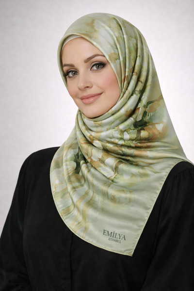 mim eşarp Κασκόλ Emilya Rayon με λουλούδια 90x90 cm